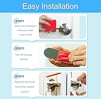 Vista 4 de Cerradura de Palanca de Puerta a Prueba de Niños Cerraduras de Seguridad para Bebés para Puertas (Paquete de 2) Seguridad Mejorada de Puerta