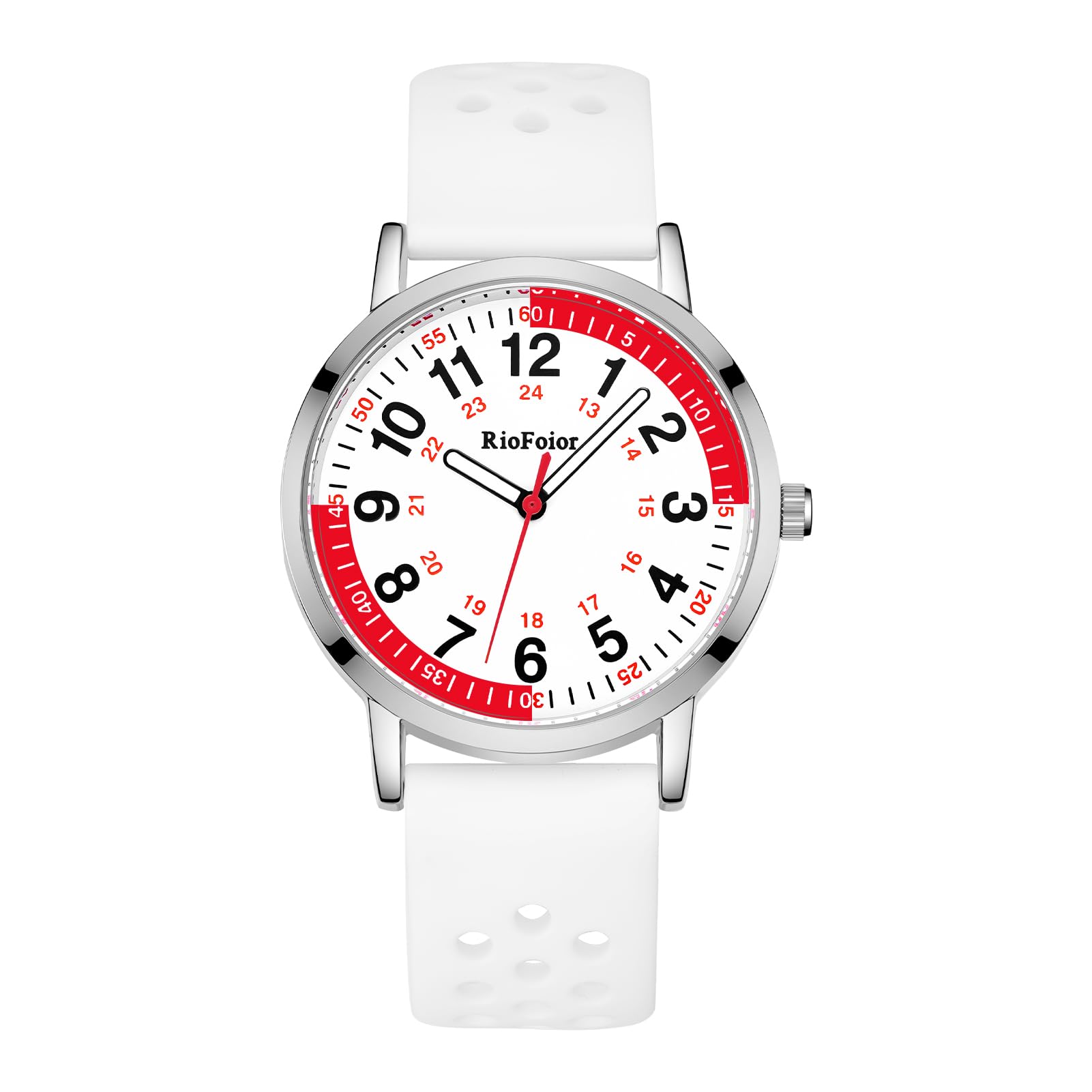 RioFoior Nurse Watch for Nurse,Nursing Student,Medical Professionals,Doctors,with Pulsometer,Second Hand and 24 Hour,Soft Breathable White Silicone Band.Easy to Read Waterproof Watch. (B0CHJYP5TR) Amazon Price History, Amazon Price Tracker