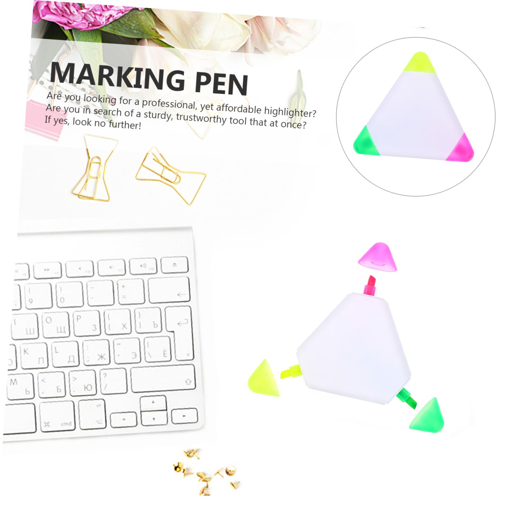 Operitacx 30 Stck. Ergonomische Dreieck Textmarker Leuchtende Fluoreszierende Farben Schnelltrocknende für Schüler Büro Notizen Markierstifte