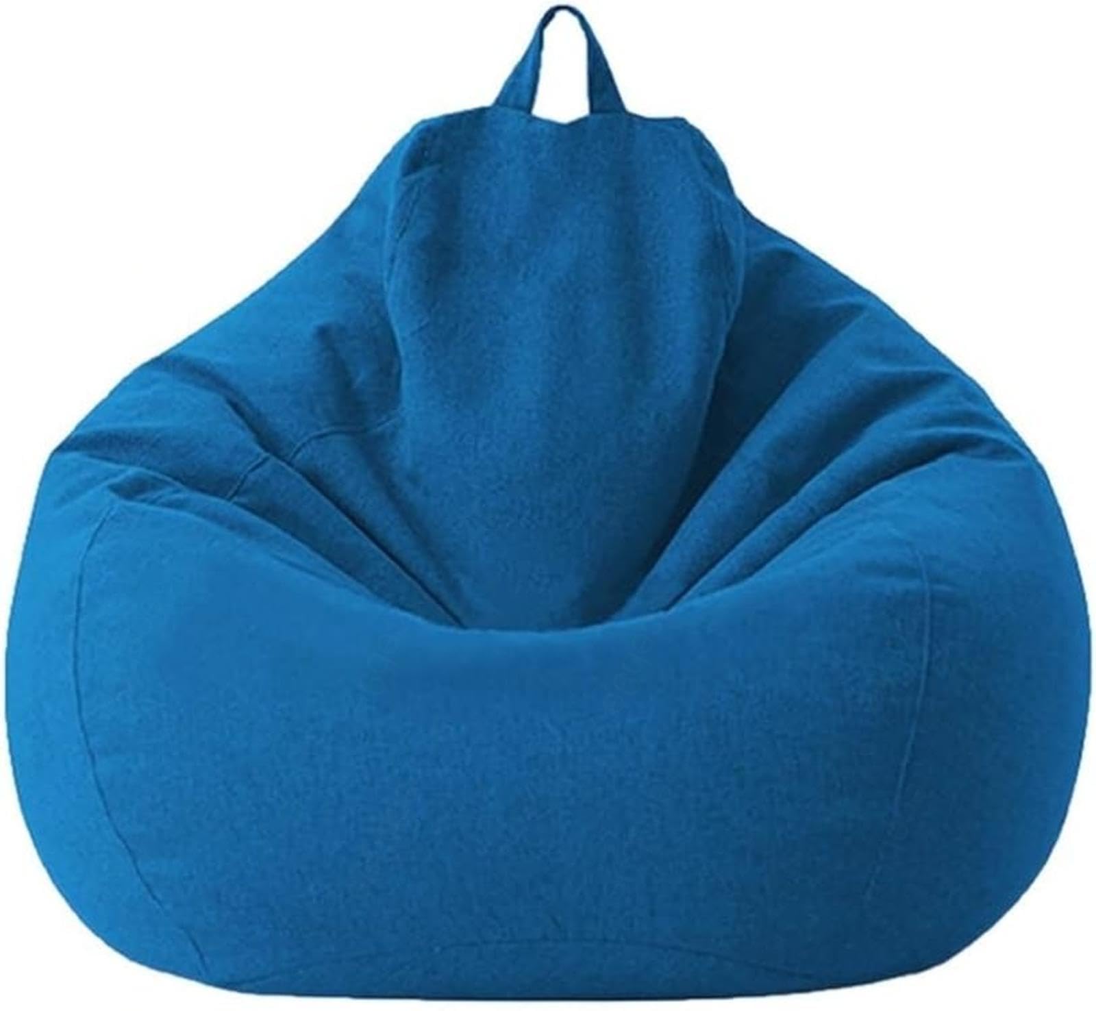 NIBHZ Bean Bag Cover Big Cotton Linen Lazy BeanBag Chair Sofa Covers Puff Relax Lounge Couch,blue-80X90cm