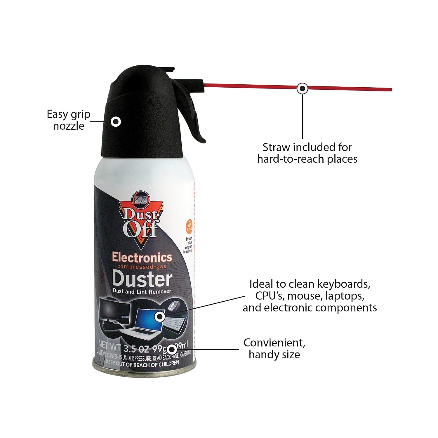 Dust-Off Disposable Compressed Air Duster, 3.5 Oz Can