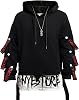 Mens Hoodie Fashion Pullover Letter Print Top Blouse Tracksuits Techwear Patchwork Long Sleeve Hip Hop Sweatshirt