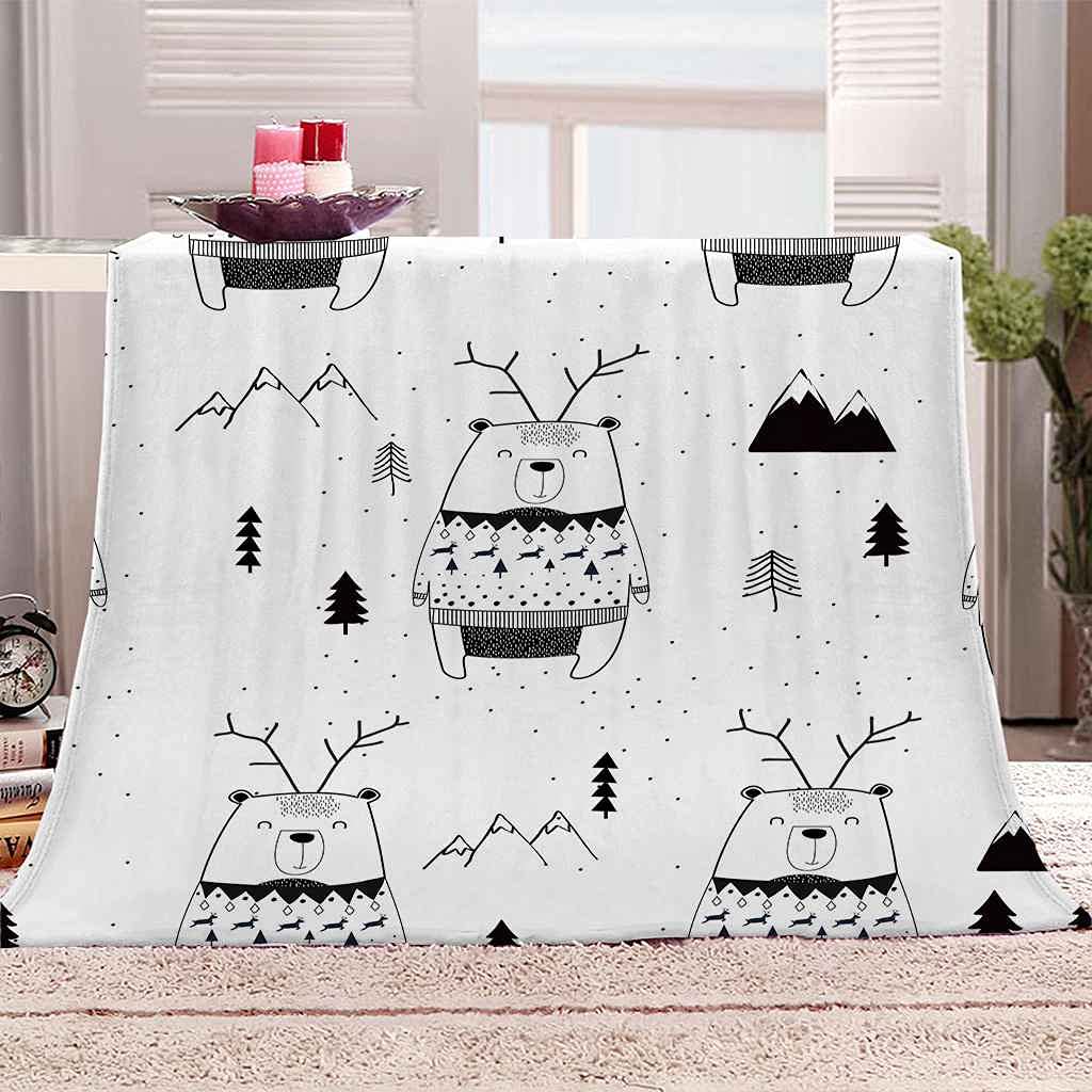 Couverture polaire ours jeté de canapé en microfibre thermorégulatrice pour lit enfant