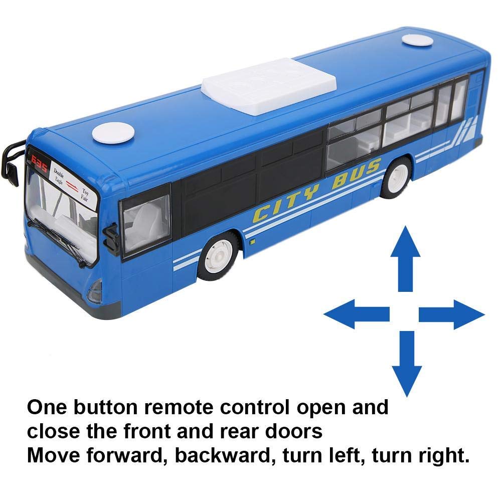 Bus télécommandé, Jouet RC 2,4 GHz avec lumière et son, Voiture modèle pour enfants garçons filles cadeau anniversaire intérieur extérieur