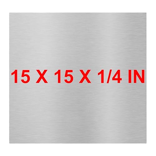 6061 T651 Hoja de aluminio de 15 x 15 x 14 pulgadas, placa de aluminio plana plana cubierta con película protectora, placa de metal de aluminio