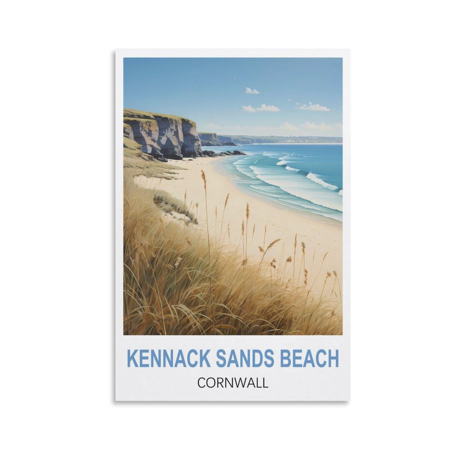 EZMLFA 5D Diamond Art Kits for Beginner,Kennack Sands Beach Cornwall,Diamond Picture Art for Beginner, DIY Gem Cross Stitch Creative Gift Home Wall Decor 40x40cm