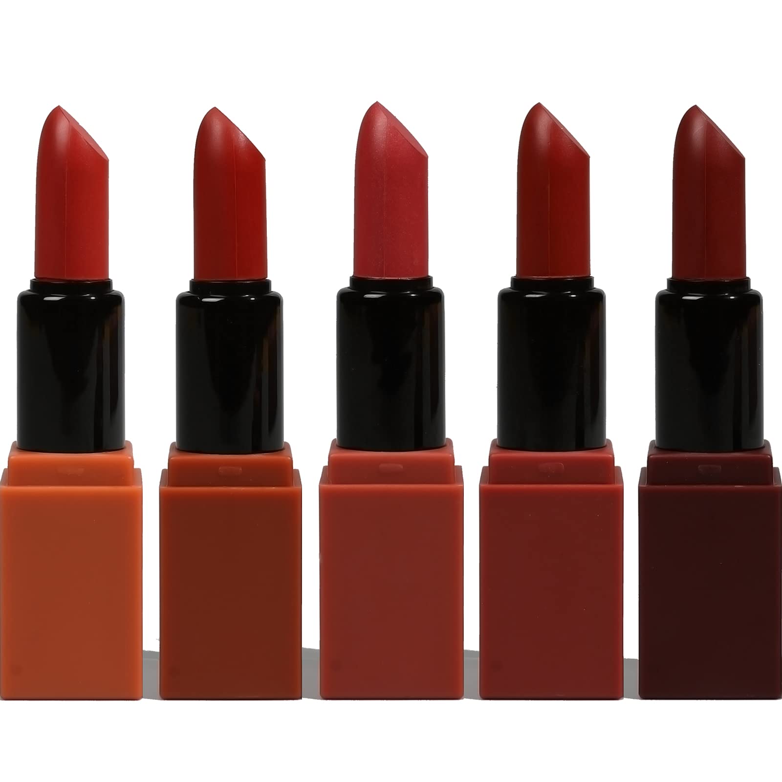 Juego de 5 lápices labiales mate, lápiz labial natural color nude, terciopelo suave, no se decolora, impermeable, juego de mini lápices labiales (juego A)