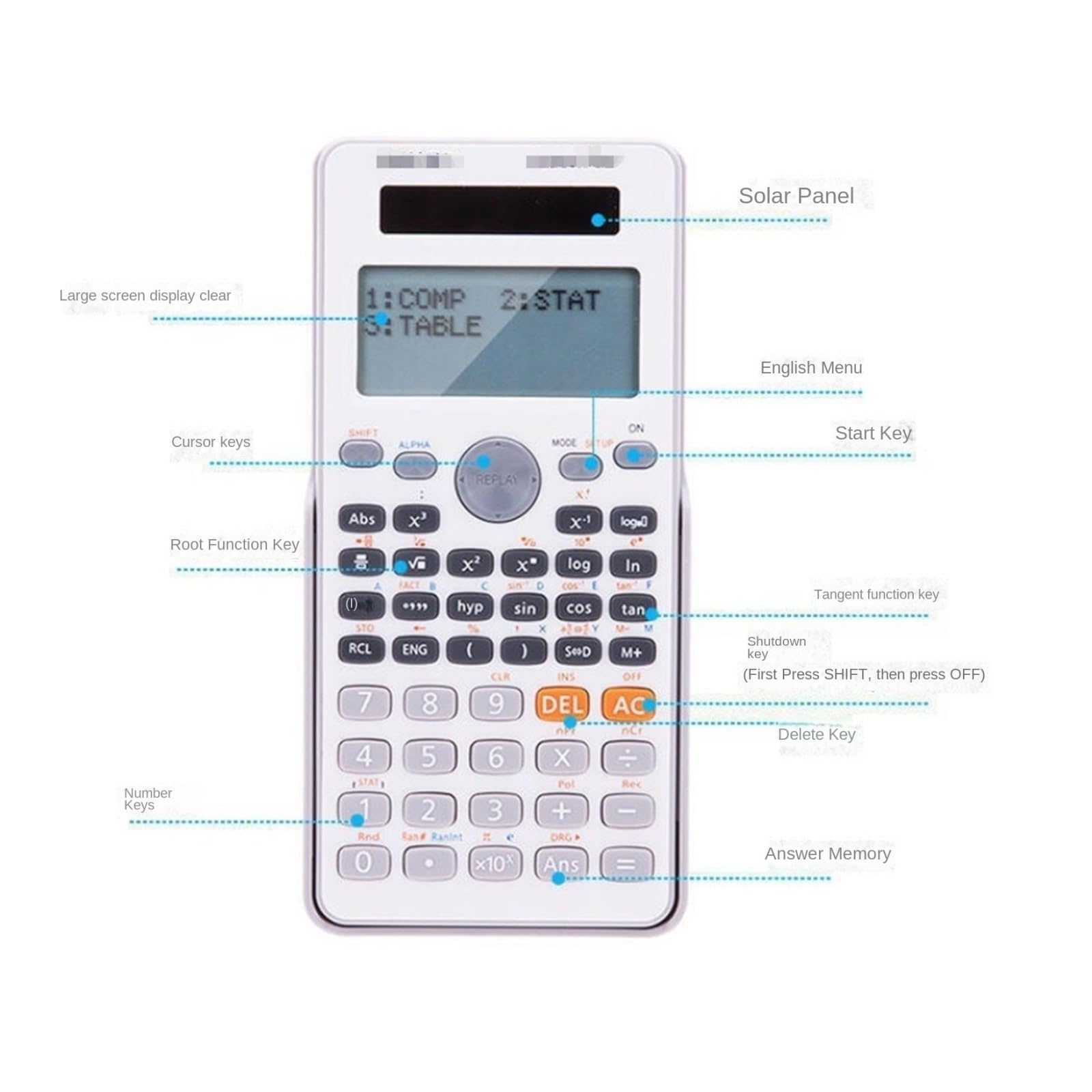 Calcolatrice Calcolatrice da Tavolo con Display LCD A 24 Cifre for La Finanza Domestica E L'uso in Ufficio Tavolo Ufficio(White)