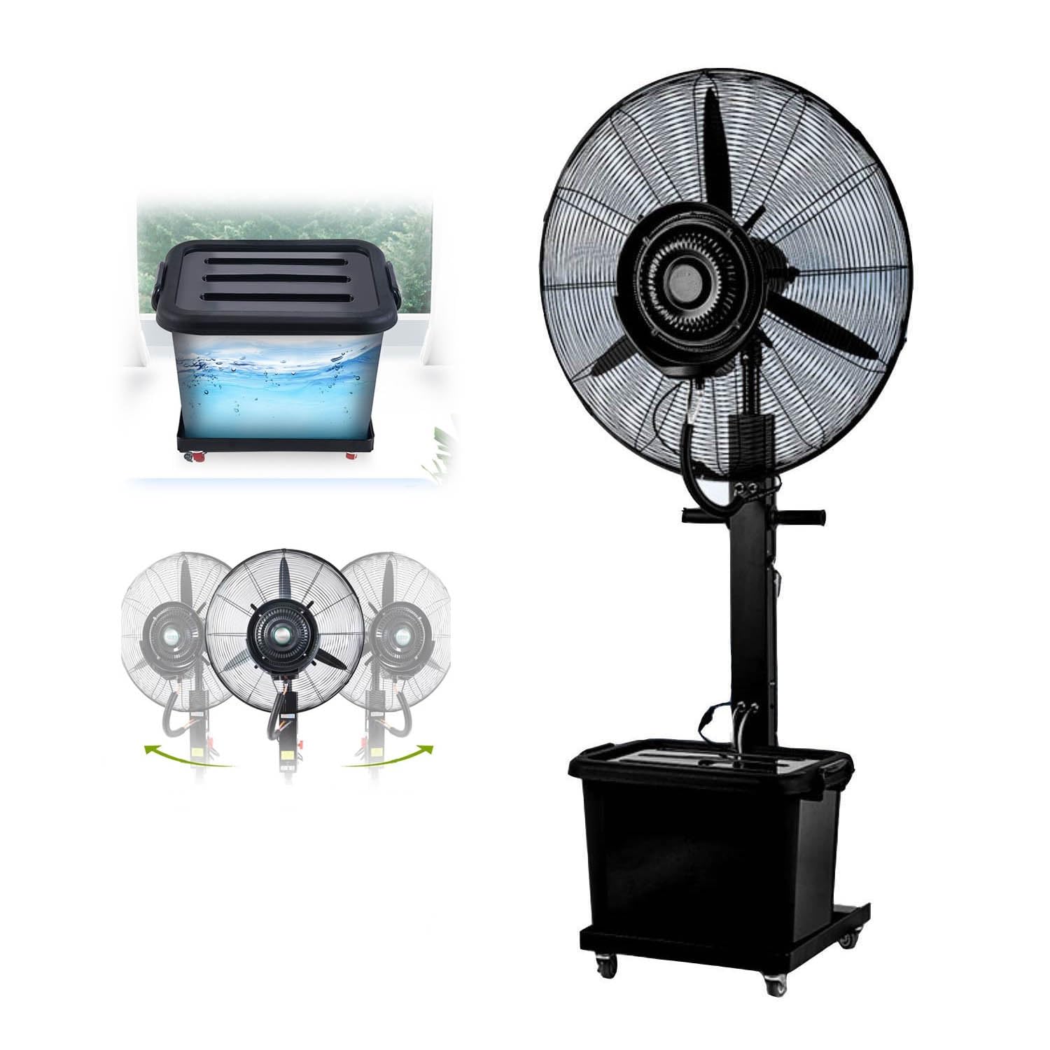 JKJZSALJ Pedestal Fan For Outdoor 90°Oscillating Misting Fans Standing Cooling Fan Air Circulator,With 11 Gallon Water Tank For Home Office Indoor,380W/30In,320W/26in