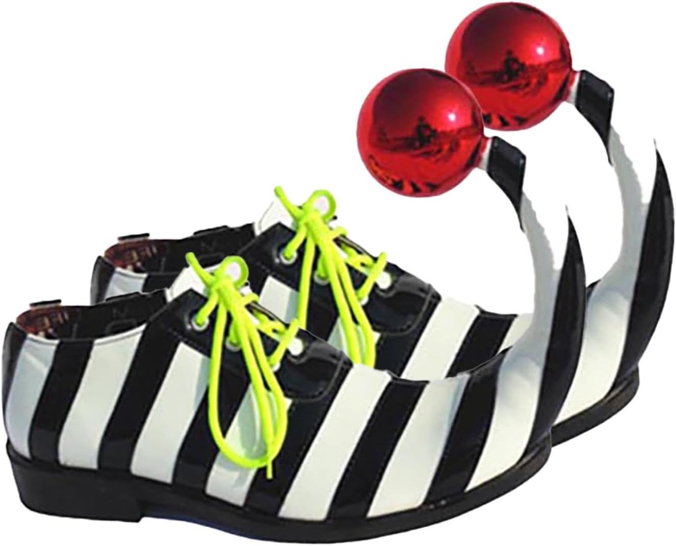 Oyolan Striped Clown Shoes Funny Circus Jester Shoes with Curved Point Jumbo Footwear for Women Men