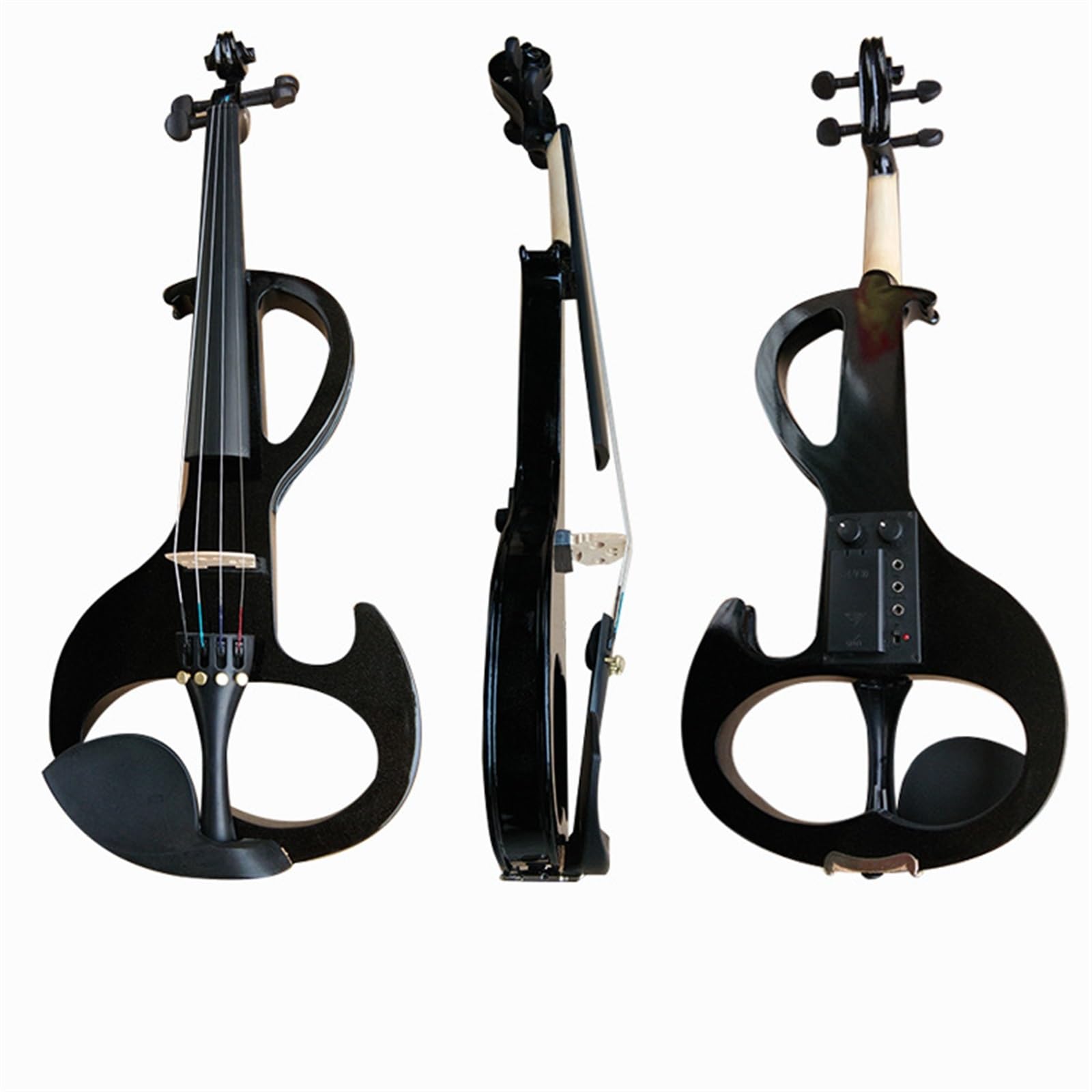 Violine Schwarze Elektronische Geige Ist Aus Massivholz Gefertigt Und Sprühlackiert(Black)