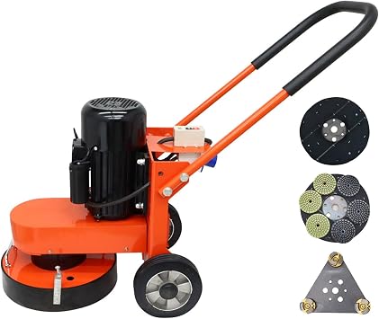 Concrete Floor Grinder Hand-Push Cement Ground Grinder Polishing Machine for Epoxy Terrazzo Marble 220V