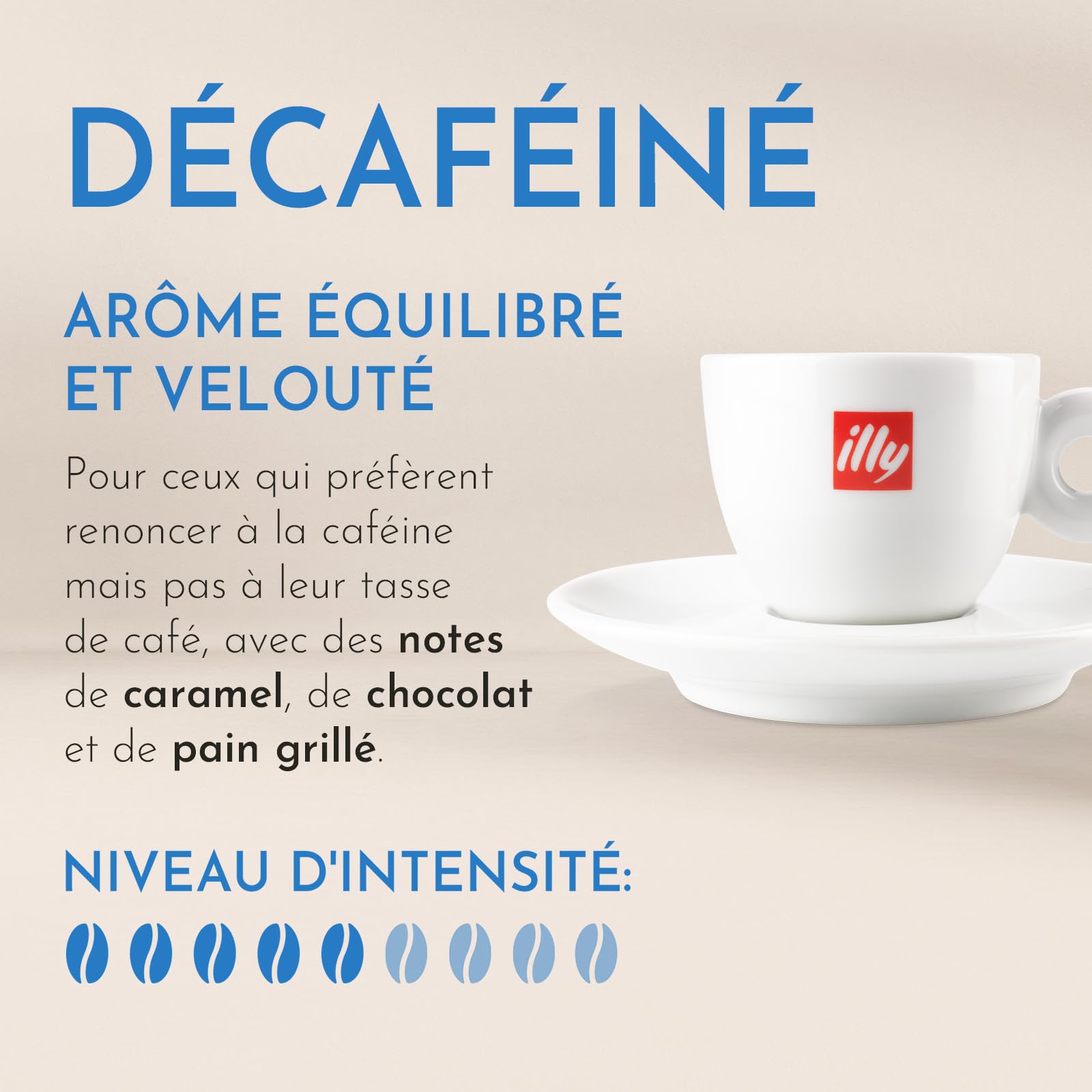illy, Café en Capsules Iperespresso DÉCAFÉINÉ, 108 Capsules au Total | 100% Arabica avec des Notes de Caramel, Chocolat et Pain Grillé, Saveur Équilibrée, Sans Caféine, 6 Paquets de 18