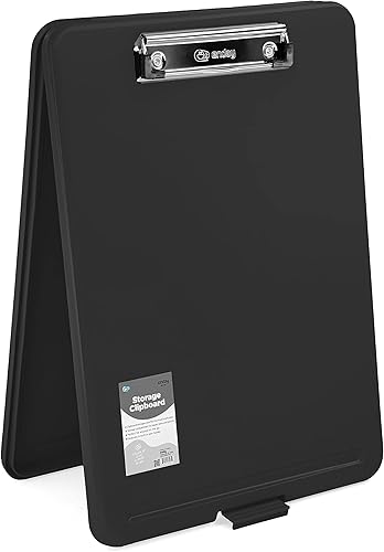 Sujetapapeles negro, sujetapapeles con compartimentos tamaño carta, para profesores de enfermería, plástico translúcido con capacidad para 100