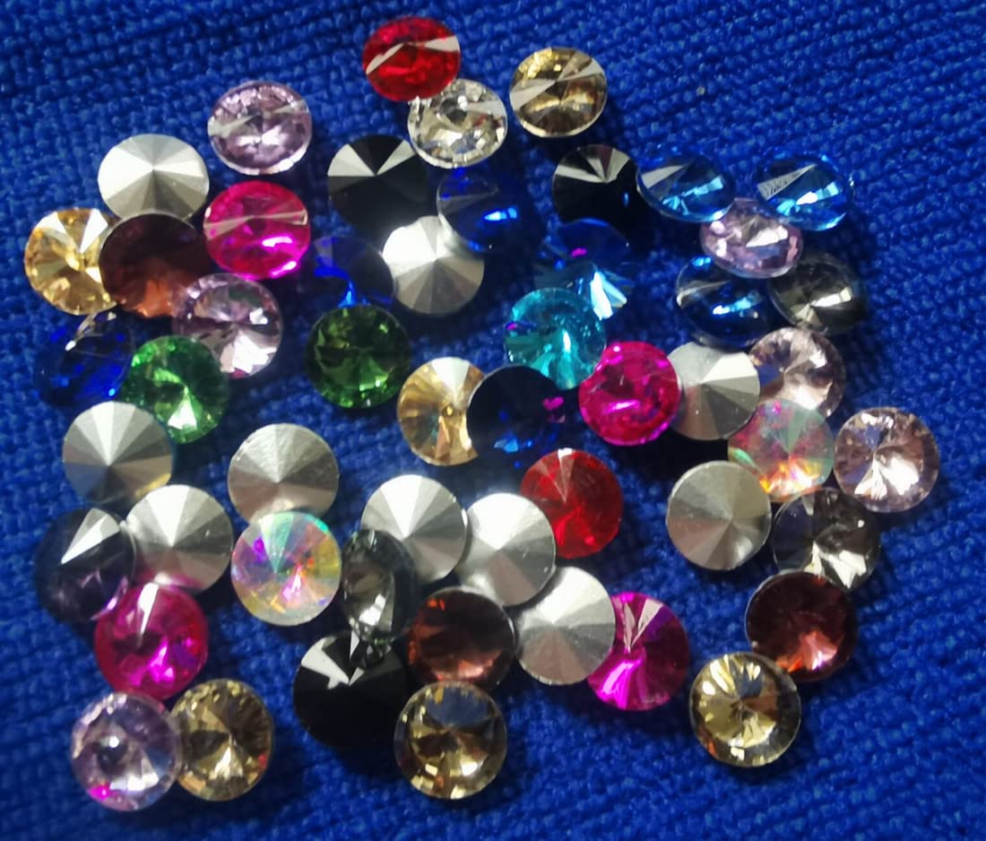 ChangJin 200 szt. mieszane kolory spiczaste Rivoli fantazyjne szklane kamienie (różne rozmiary) (8 mm (200 szt.) mieszane kolory)
