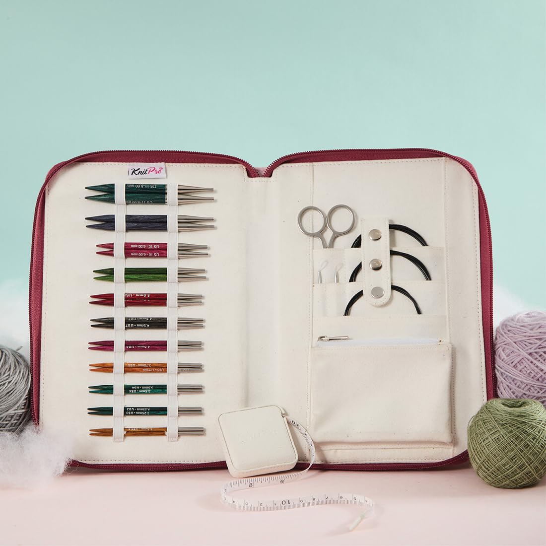 KnitPro Dreamz verwisselbare naaldenset - paar rondbreinaalden van 11x10 cm met accessoires Regal Set, kleurgecodeerd voor beginners, professionals en geschenkdoos KnitPro Dreamz verwisselbare naaldenset - paar rondbreinaalden van 11x10 cm met accessoires Regal Set, kleurgecodeerd voor beginners, professionals en geschenkdoos