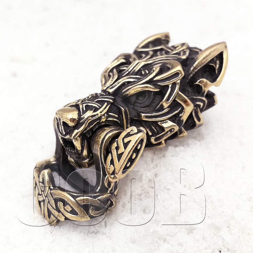 EDC Paracord Buckle Shackle Clasp Lock Bead Celtic Wolf Fenrir Wolverine - Luxury Metal Hand-Casted Buckles Shackles for Custom Paracord Bracelet Bracelets Making