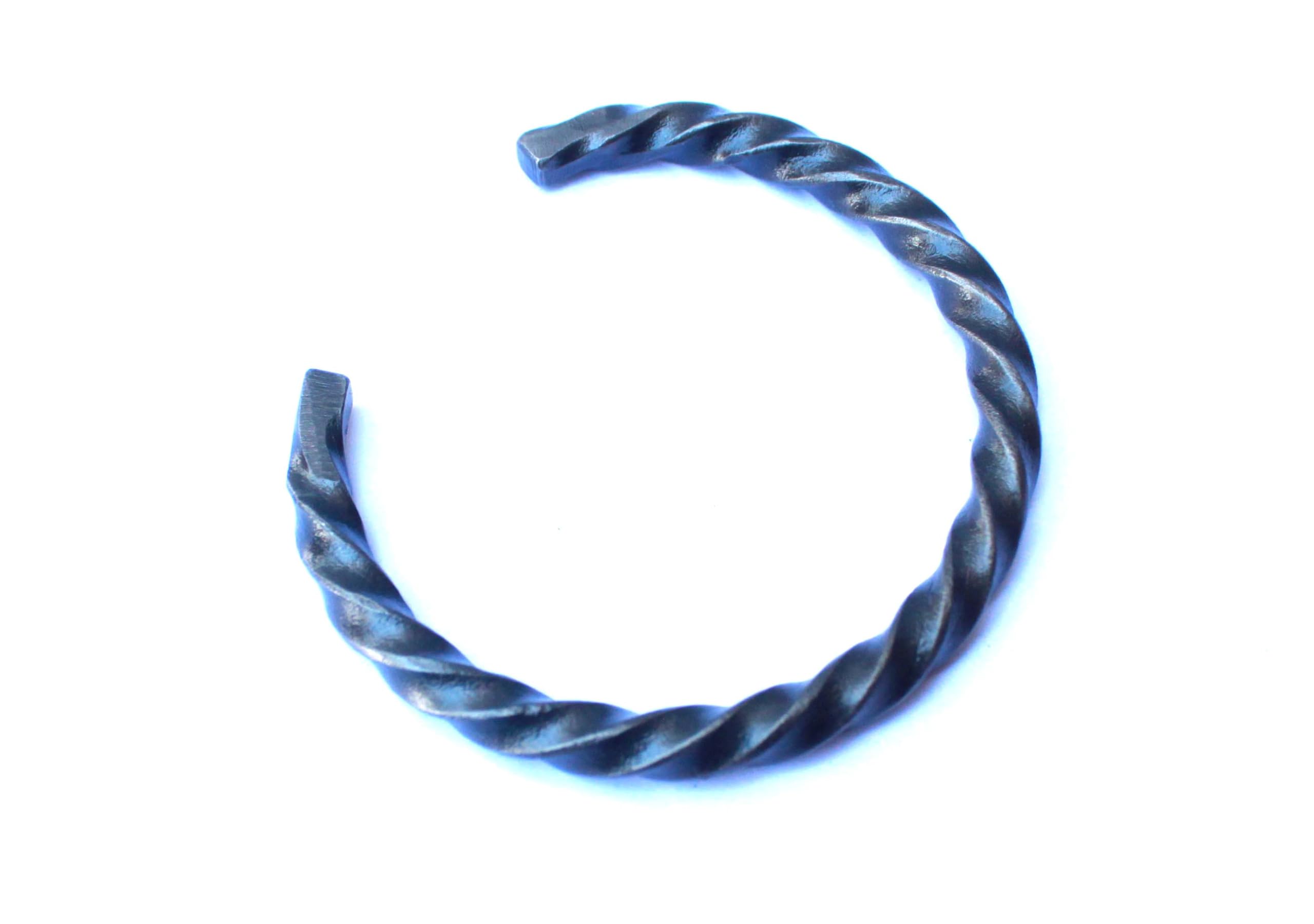 Bracelet viking médiéval en acier rigide et durable sans pierre - 4