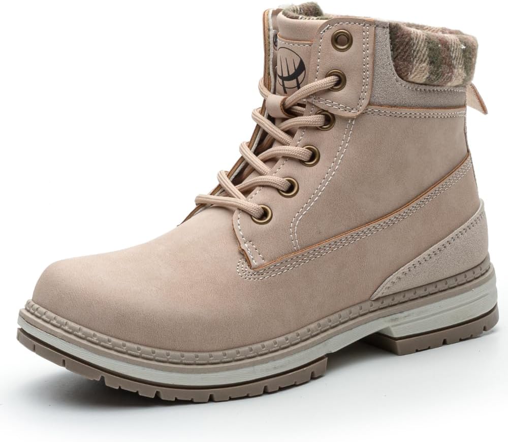 Women Hiking Ankle Boots - Work Waterproof Shoes Lightweight Brown