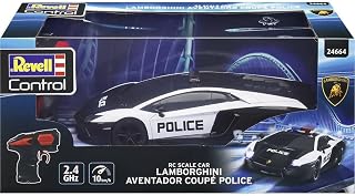 Revell Control Lamborghini Aventador Coupe Police I RC Scale Car with 2.4GHz Remote Control I Scale 1:24 I Action Charged Police Design I 10 km/h I LED Front Light I Suitable From 8 Years