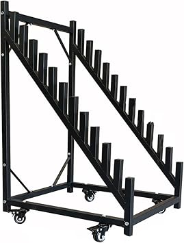Floor Tile Display Rack, Floor Standing Metal Heavy Duty Wooden Plate Storage Shelf, Oblique Insertion Vertical Floor Tile Sample Holder for Exhibition Halls Color Black, Size 35X60X83C