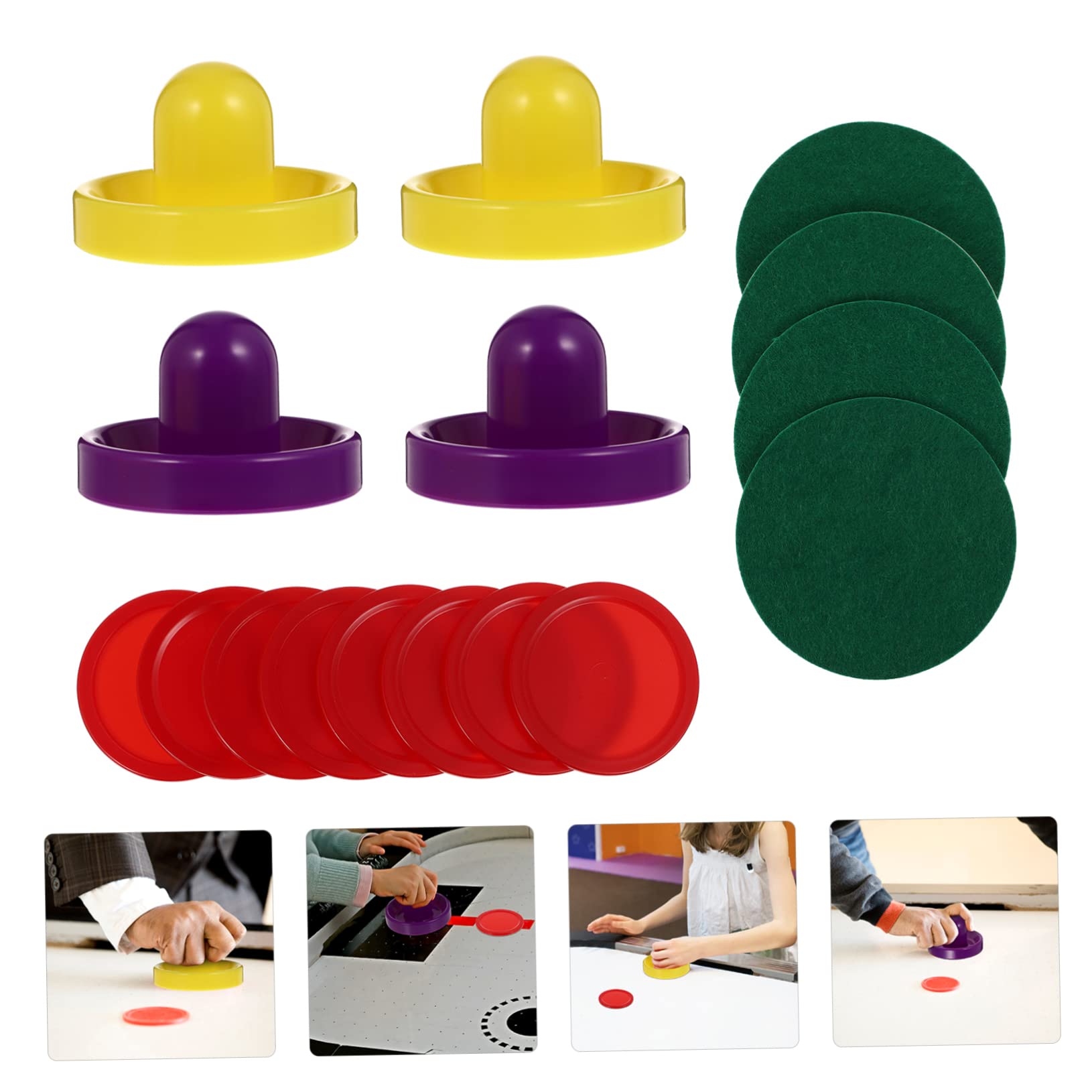 Milisten Set de Palets de Hockey de Table avec Poignées Accessoires Remplacement pour Jeu Air Hockey