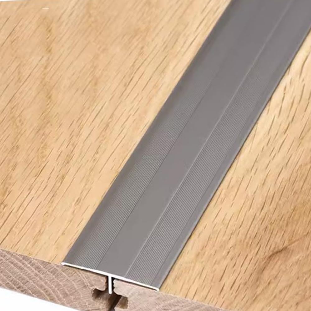 TOCTUS OUKEJNM T Molding Floor Transition Strip, Metal Edging Trim Cover Strips for Wood to Tile Laminate Thresholds, 3.3cm Wide, Length 90cm - 3pcs(B)