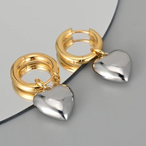 Miniatura 5 de C.Paravano Aretes de aro de oro de 18 quilates y plata esterlina para mujer