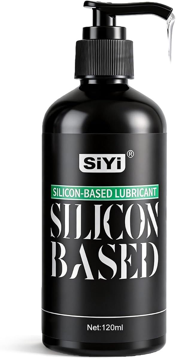 Lubricante personal a base de silicona SiYi, 4 onzas líquidas/4.1 fl oz, deslizamiento resistente al agua de larga duración, fórmula transparente sin olor, botella de bomba suave para parejas, uso de masaje y ducha