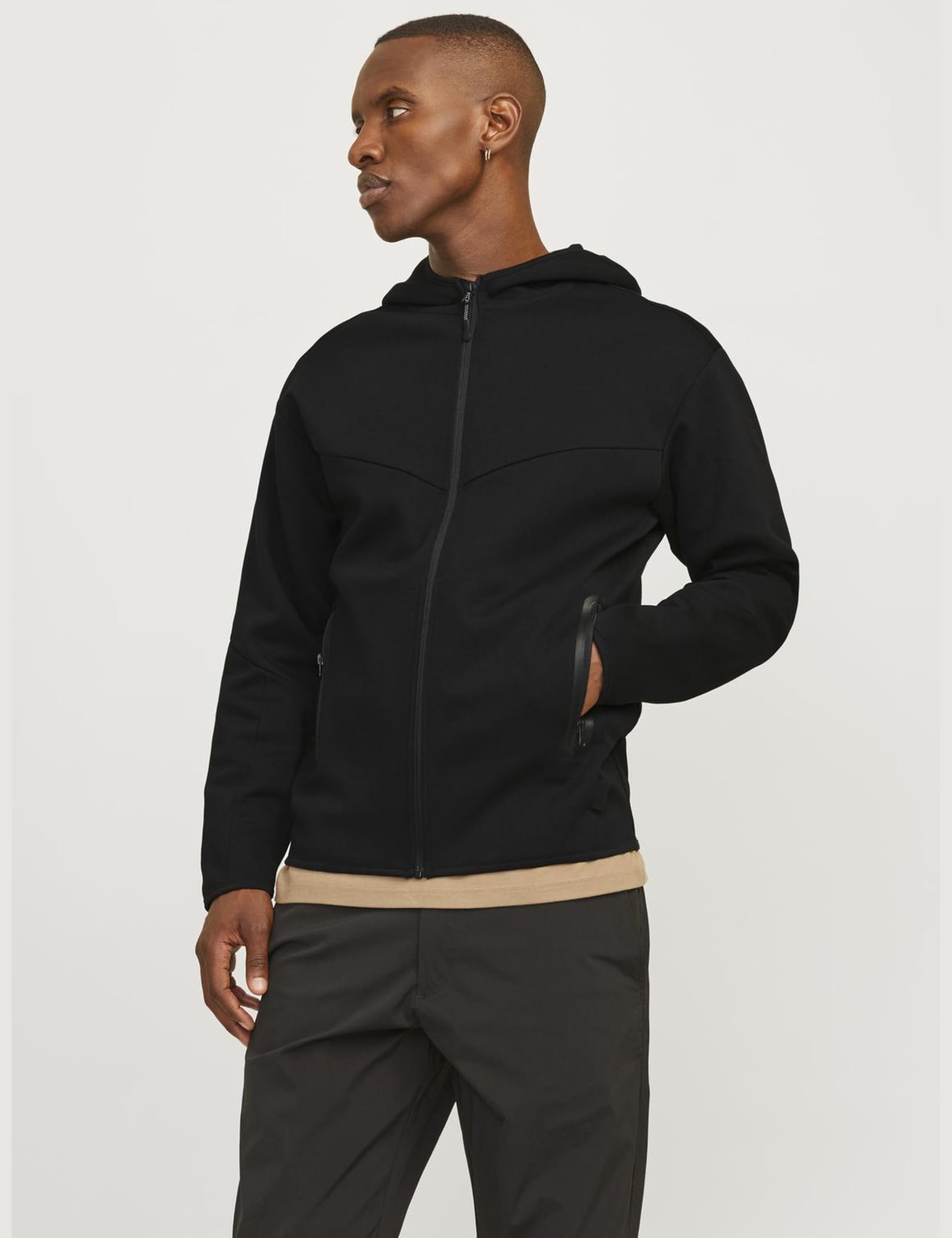 JACK & JONES Jcofusion Sudadera Con Cremallera Noos Sudadera con capucha Hombre