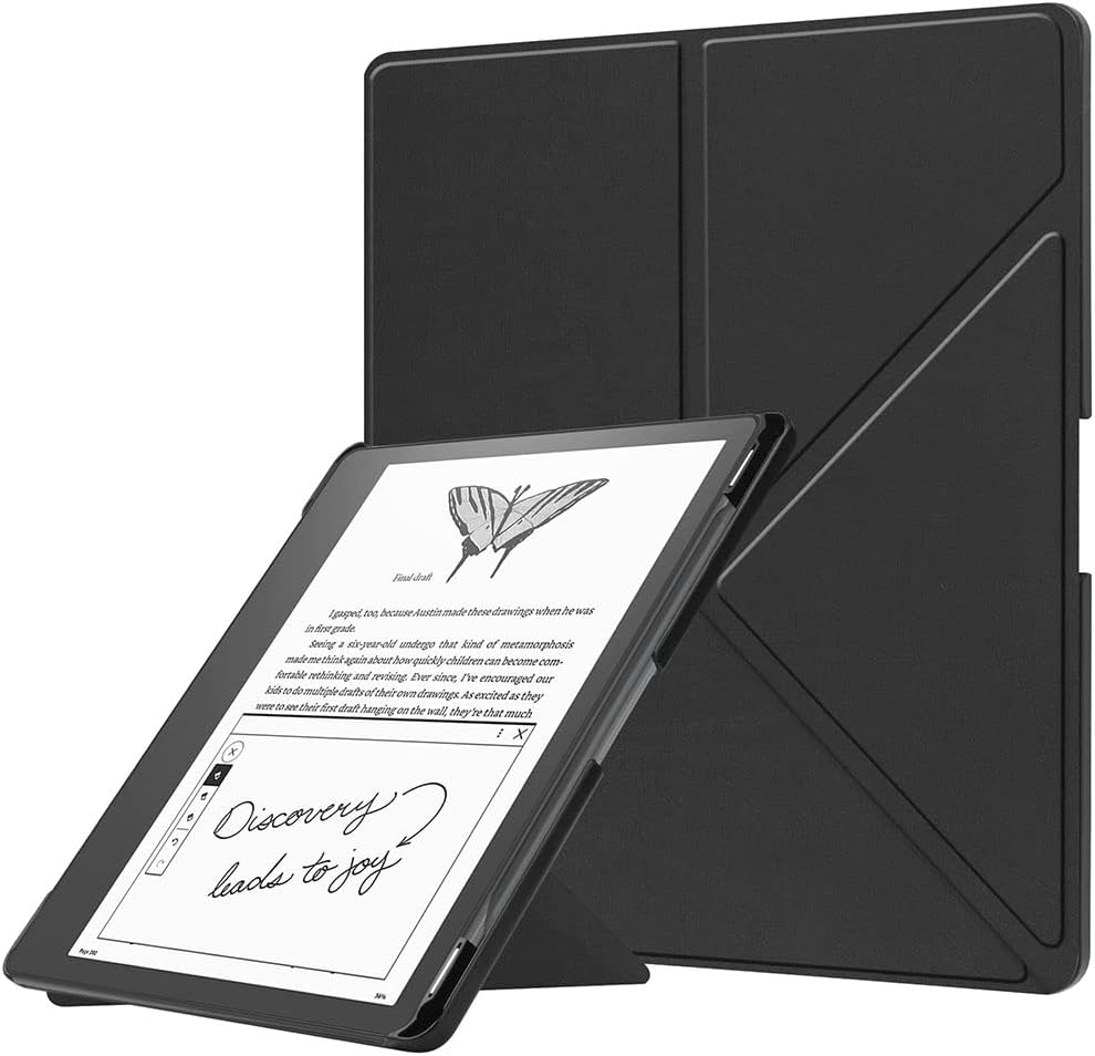 Case for 11" Kindle Scribe 2025 3rd Gen & Kindle Scribe Colorsoft 2025 1st Gen with Pencil Holder, All New Premium PU Leather Foldable Stand Smart Protective Cover with Auto Sleep Wake, Black