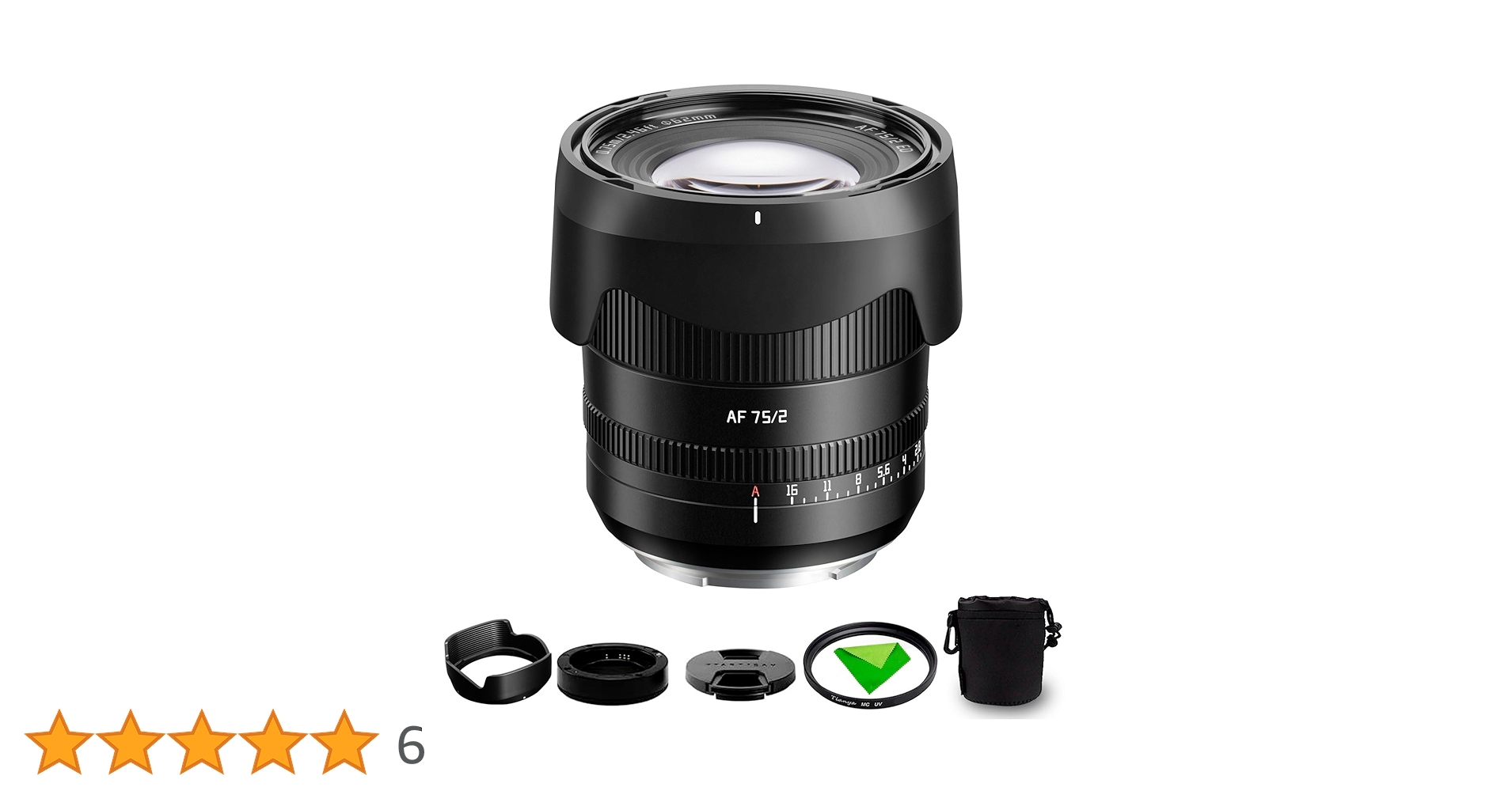 TTArtisan 75mm F2 Z-Mount Lente de fotografia STM Prime com foco