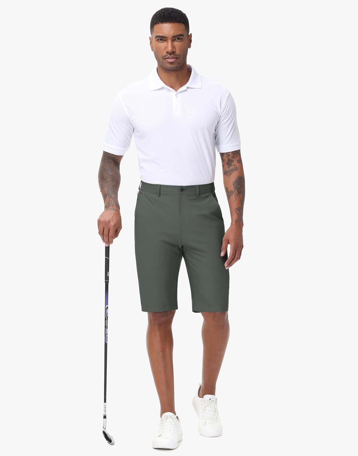 JWM Men's Golf Shorts 8" 11" Stretch Lightweight Hybrid Casual Dress Work Long Short with Zipper Pocket Flat Front Quick Dry - Image 6