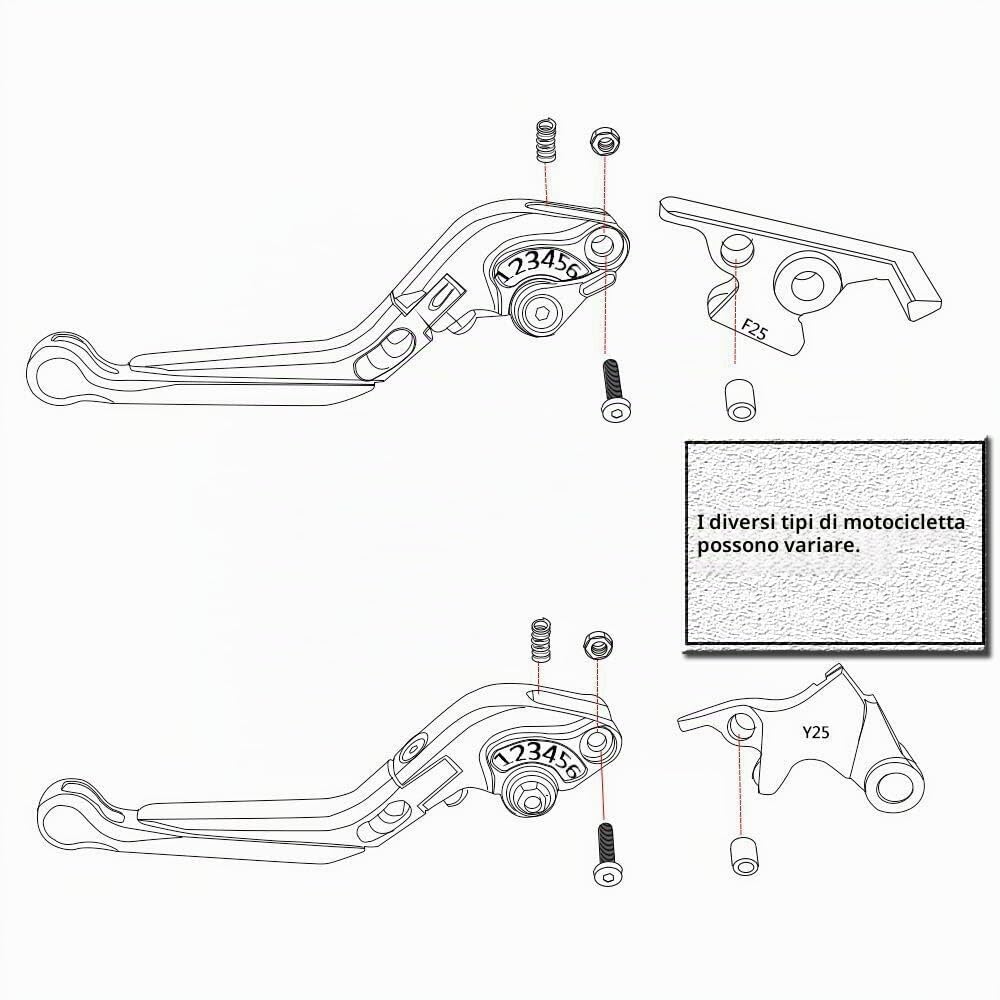 Adjustalbe - Kit di manopole per manubrio in alluminio pieghevoli ed estensibili per Yamaha T-MAX 500 530 560 2001-2020 (T-MAX 2001-2007, kit rosso)