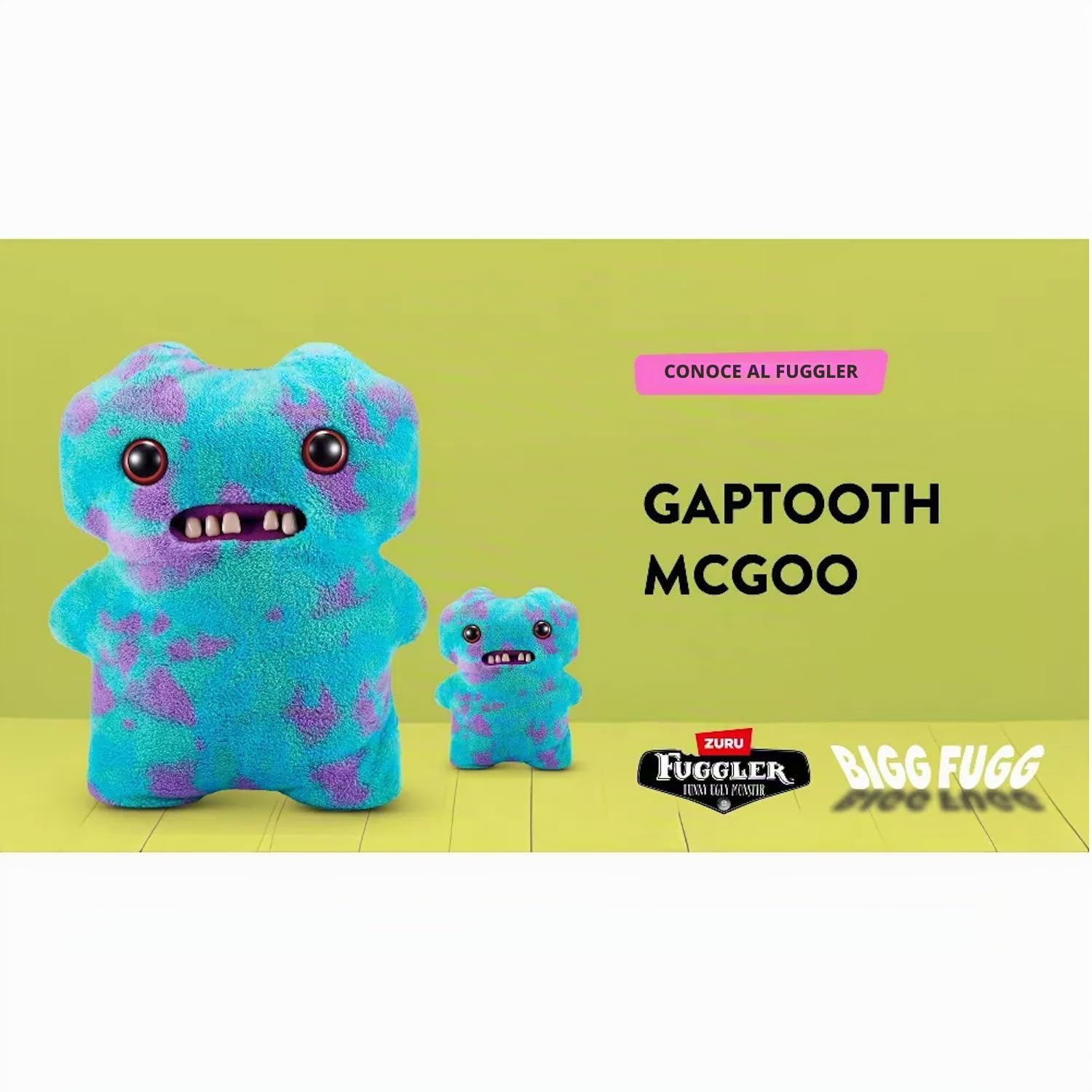 ZURU Fugglers Bigg Fuggs - Peluche grande y divertido de monstruo feo - 43 cm (Gaptooth McGoo)