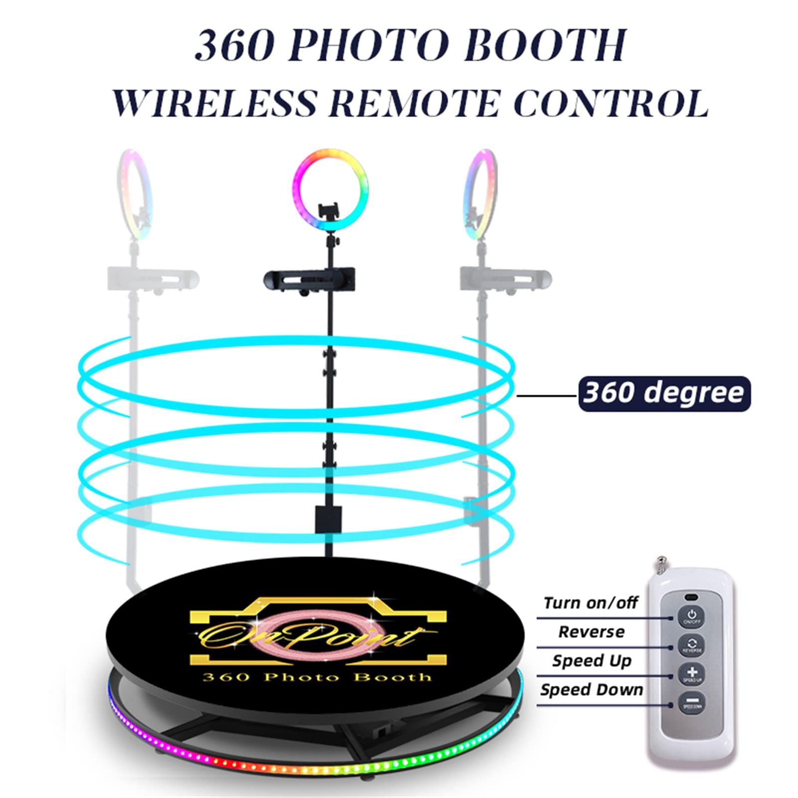 Cabina Fotografica 360° Rotante - Photobooth Feste Con Logo Personalizzato - Foto 7