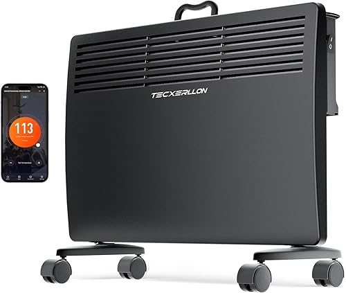 Calentador de espacio de convección de 1500 W para dormitorio, sala de estar y oficina, calentador de espacio de convección con termostato,