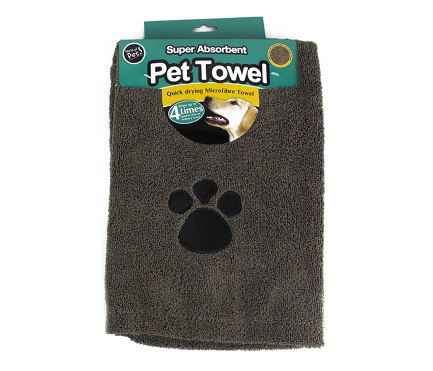 World of pets Super Absorbent and Quick Dry Microfibre Pet Towel 100X60CM Colour Brown