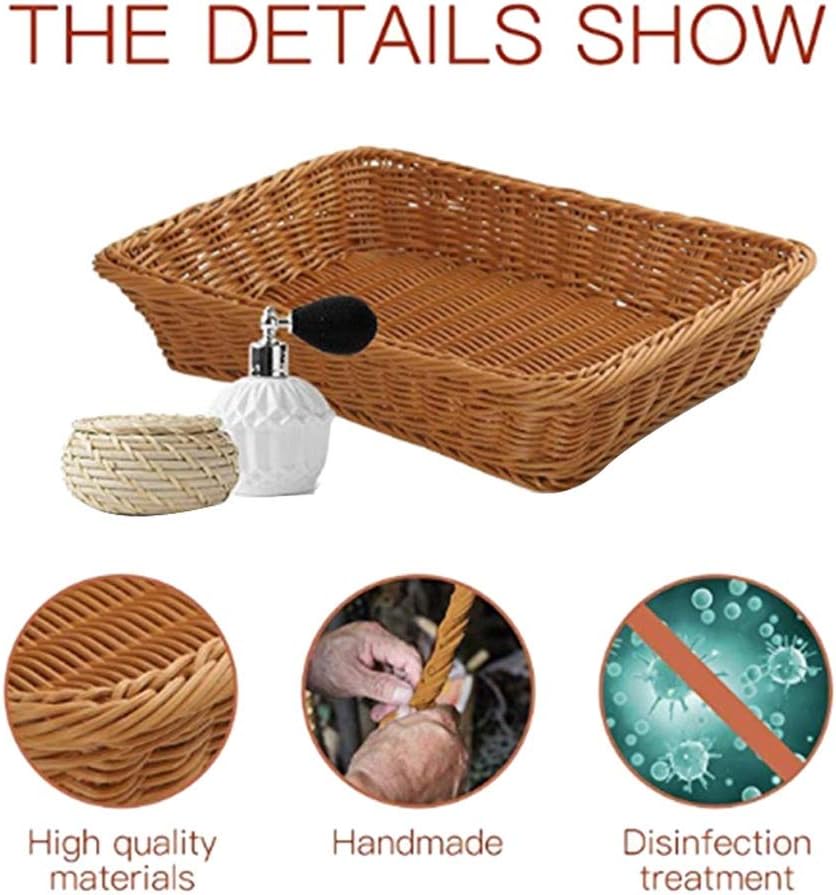 Wicker Storage Basket, Bread Basket Bread Shop Supermarket Display Basket Woven Tabletop Food Fruit Vegetables Restaurant