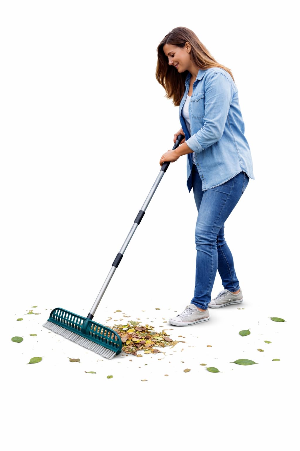 Scopa Rastrello Prato Sintetico a Doppia Faccia Spazzola Pulizia Erba Artificiale Setole in Poliammide Larghezza 45cm per Pulizia Giardino, Tappeti e Peli Animali
