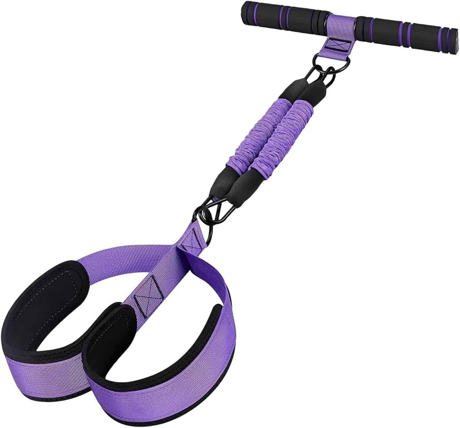 Resistance Bands Handles Foot Pedal Resistance Band Elastic Leg Trainer Manual Tension Training with Handle for Workout Fitness Home Gym