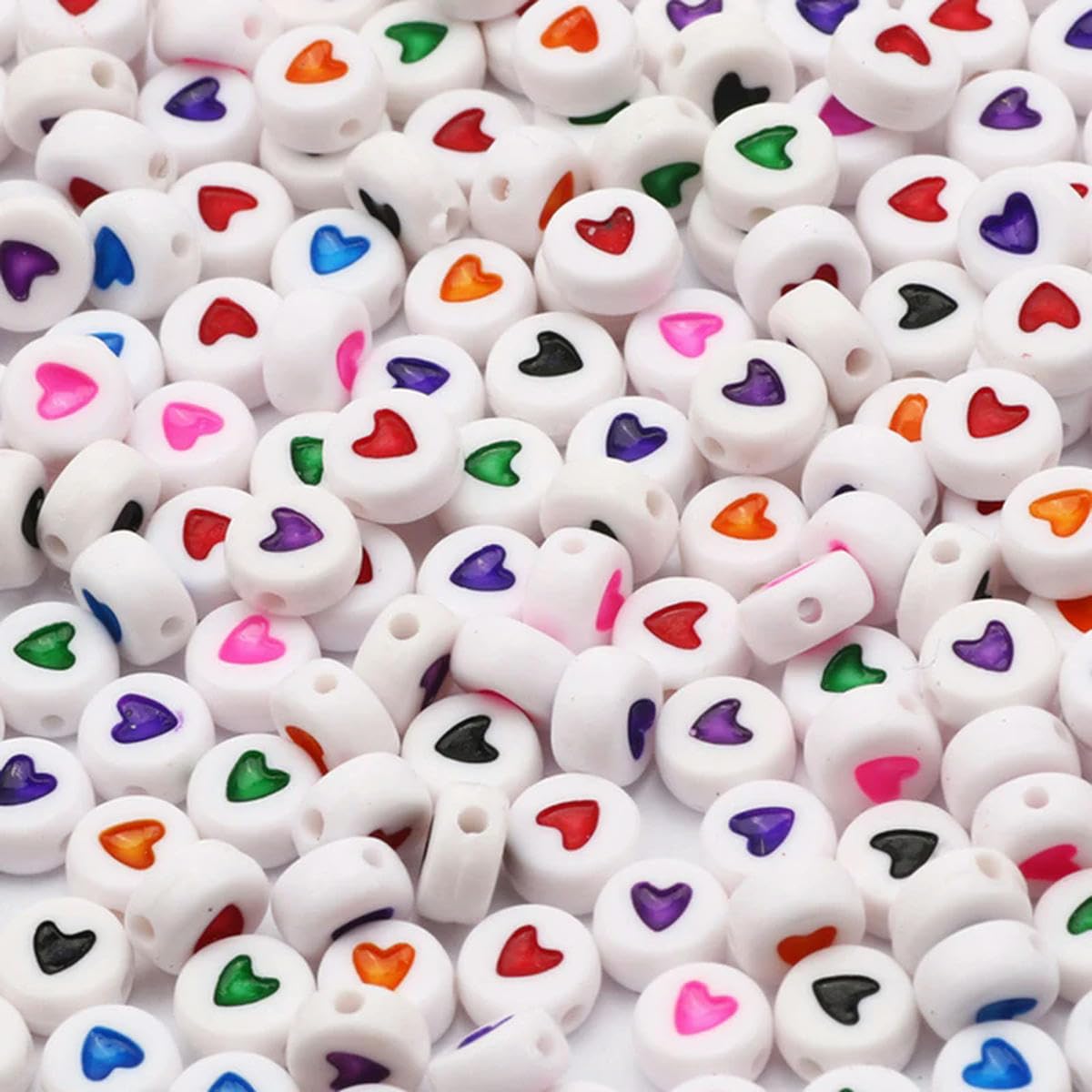 HUIOYG 100Pcs Acrylic Flat Letter Beads Alphabet Spacer Loose Bead for DIY Jewelry