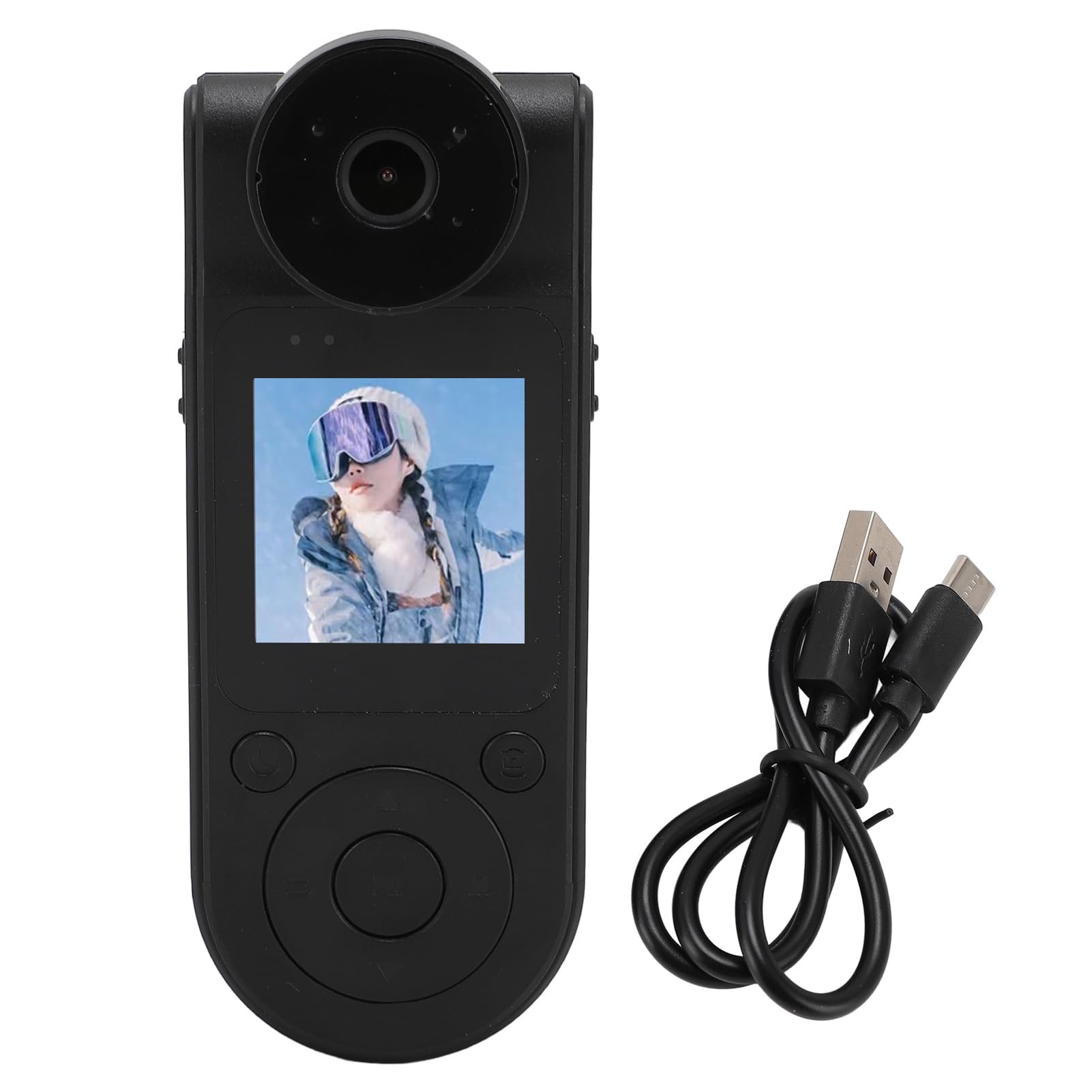 Body Camera, 1.5 Screen Wearable Body Worn Camcorder with 180° Rotatable Lens, 140° Wide Angle Lens, Motion Detection, with Clip Magnetic for Outdoor Riding, Cycling-image-34