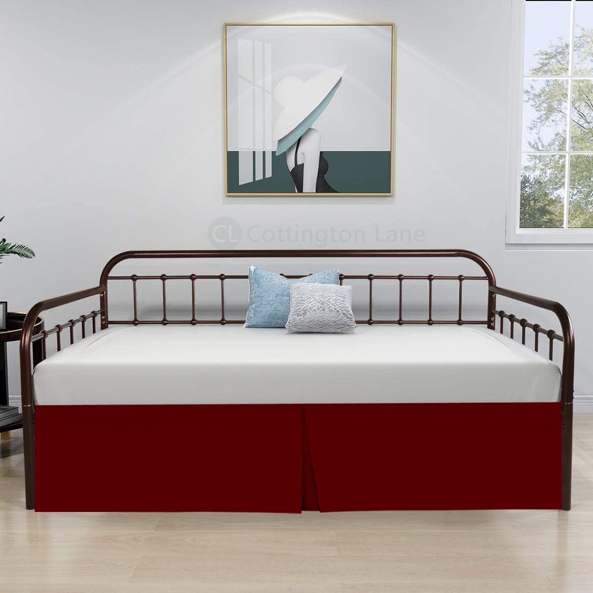 Pleated Bed Skirt with Split Corners for Daybeds Three