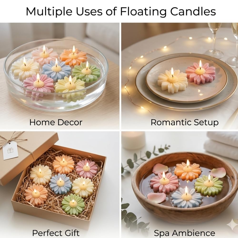 Scented Daisy Candles - Set of 6 -3