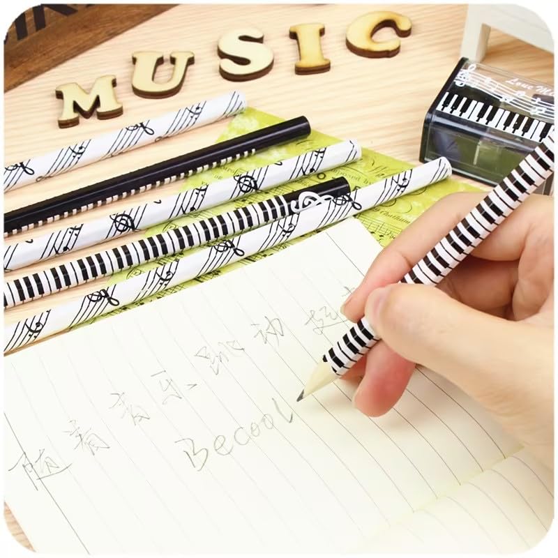 4 Matite HB Con Design A Note Musicali – Cancelleria Per Musicisti E Studenti, Regalo Originale - 3