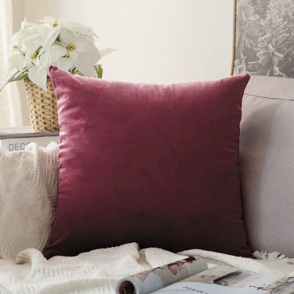Khooti Velvet Cushion Cover Pack of 1-8" x 8" / 20 x 20 cm - Jam - Soft Pillow Covers Cushion Case for Sofa Bedroom Livingroom Chair Car, Cushion Cover-image-35