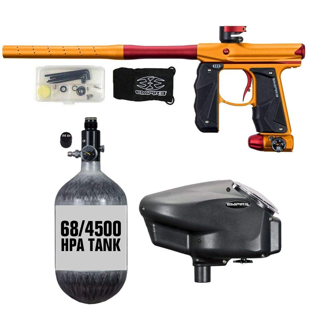 Maddog Empire Mini GS Electronic Full Auto Paintball Gun Marker w/ 68/4500 Carbon Fiber HPA Paintball Tank & Empire Halo Too Electronic Paintball Loader Starter Package