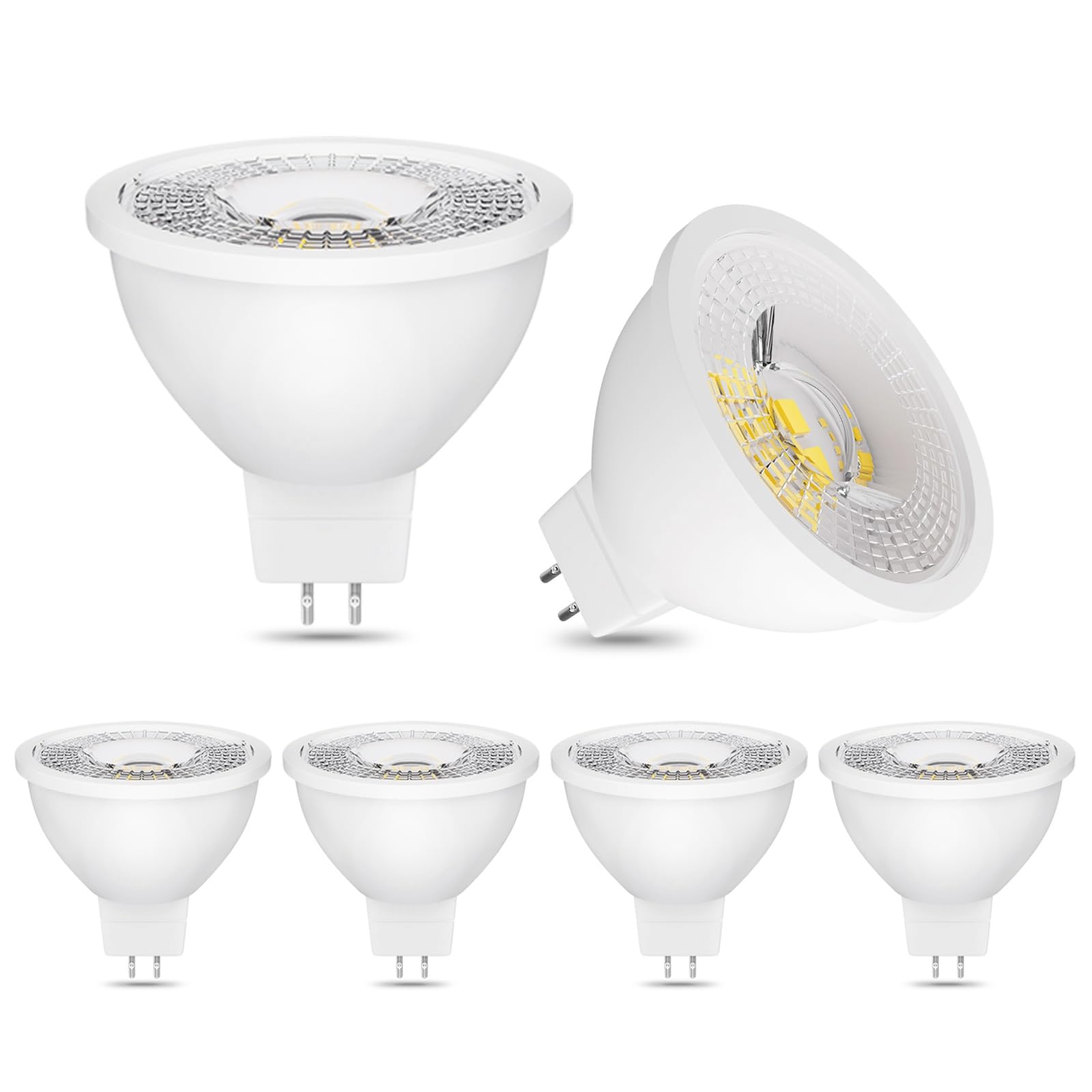 MR16 GU5.3 LED Light Bulbs, 5W 500LM Dimmable GU5.3 Spot Light Bulb AC 220-240V, 6pcs (Color : Cool White 6000K)