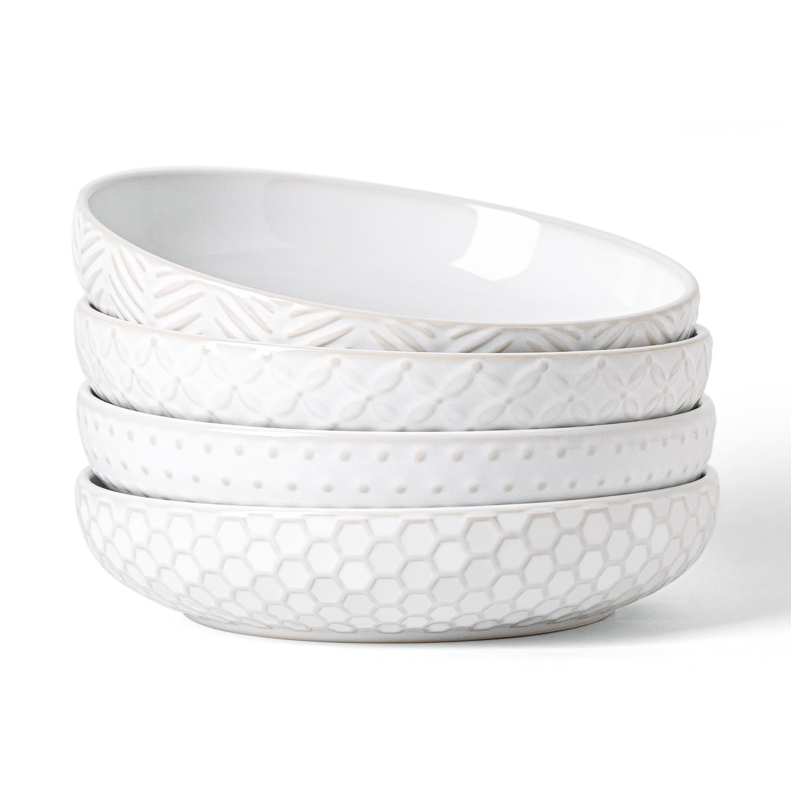 Amazon.com: FOBENTA Embossed Ceramic Pasta Bowls, 42 oz Bowl